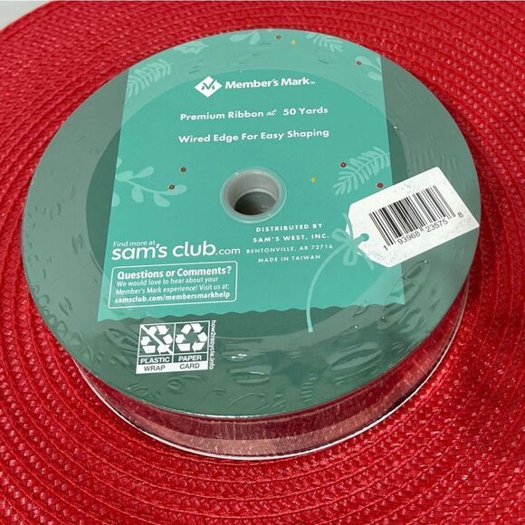 Members Mark Wired Ribbon Black and Cream Buffalo Check 50 yards NWT - Picture 3 of 5